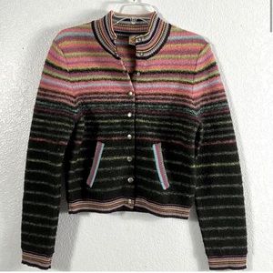 Paul smith style 100% cotton snap down sweater jacket